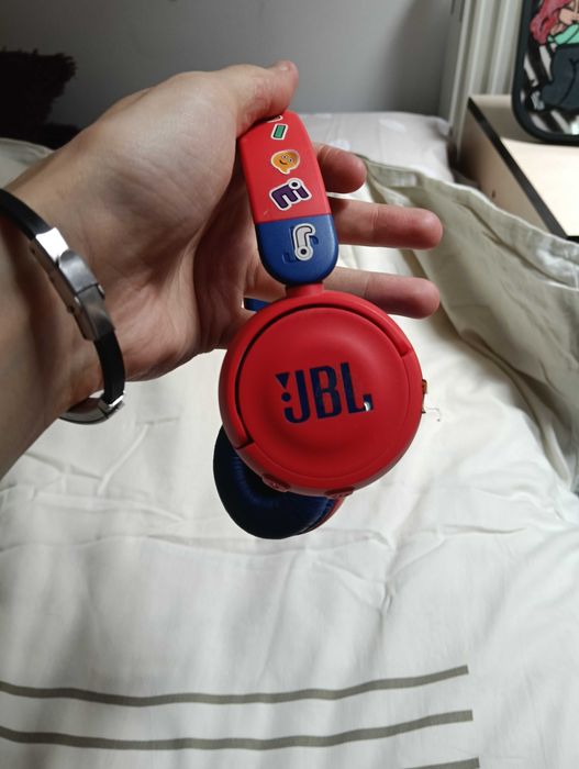 Căști JBL Junior, stare bună, roșu-albastru