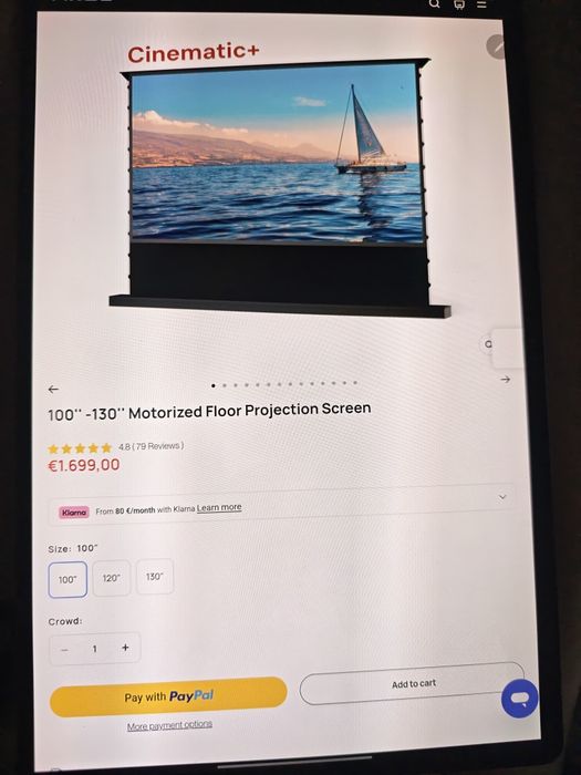 Ecran proiector 100 inchi motorizat cinematic Pro AWOL redus 50%, NOU