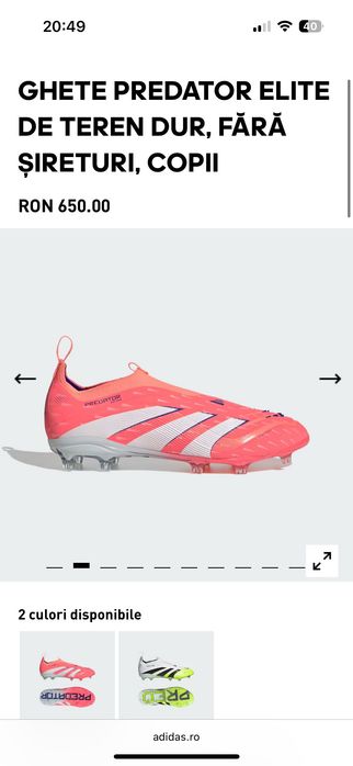 Ghete Adidas copii fotbal, de teren dur, noi, originale, mărimea 38,5