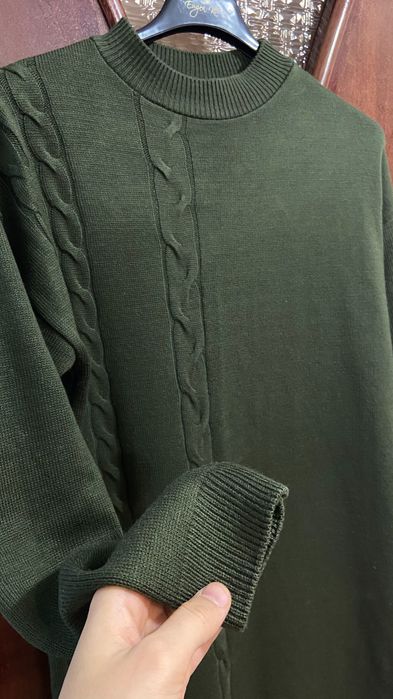 Платье хаки трикотаж