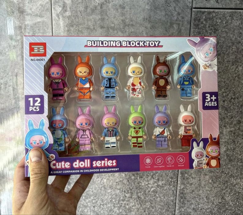 Комплект 12 фигурки Лабубу съвместими с конструктор, Labubu