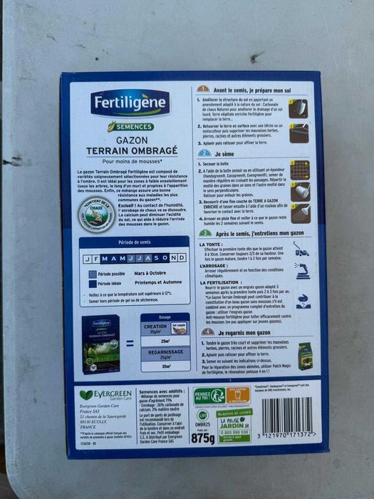 Gazon Fertigene pentru teren umbros, 875 g