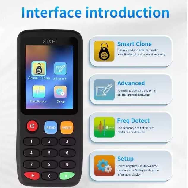 Професионален смарт RFID дубликатор копира, чете, записва карти/чипове