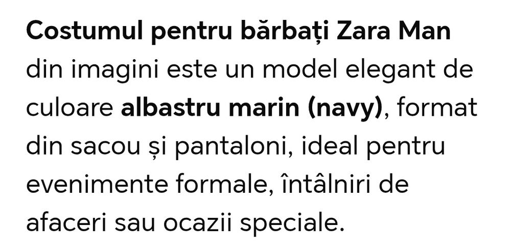 Costum barbati Zara Man albastru marin