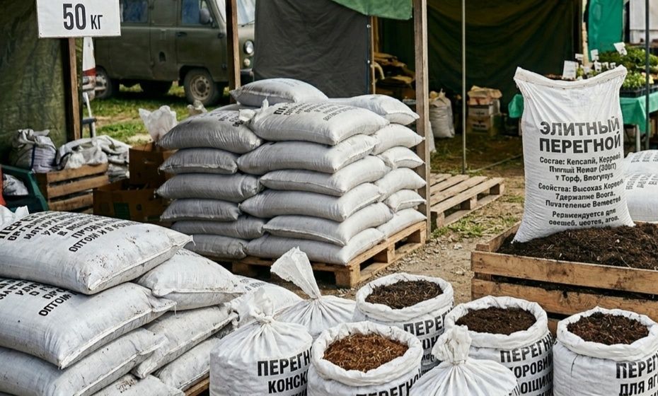Перегной удобрение  в мешках