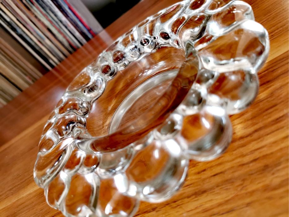 Антикварен масивен  диско  пепелник 1970г. Walther Glass