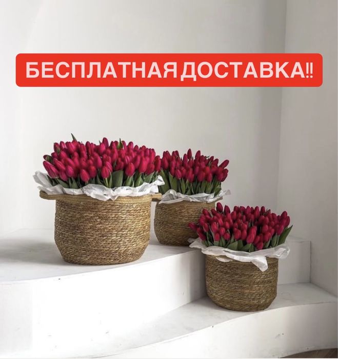 ТЮЛЬПАНЫ. Букеты. Цветы. Корпоративные заказы на 8 МАРТА
