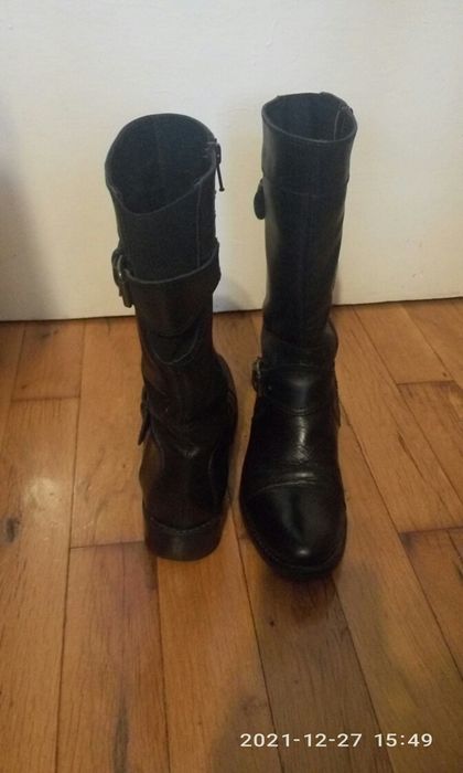 Ботуши от естествена кожа и платненки 36 номер