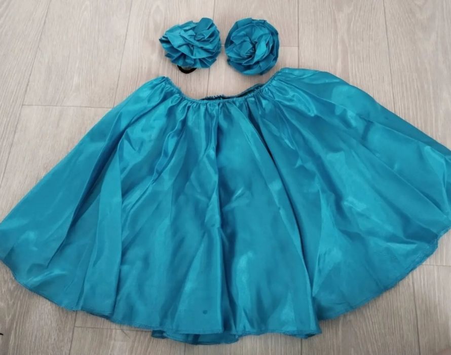 Комплект юбка бантик синий