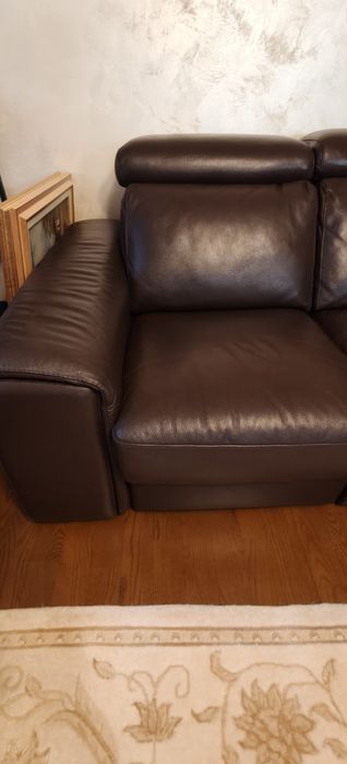 Кожени дивани с релакс механизъм - 2 броя