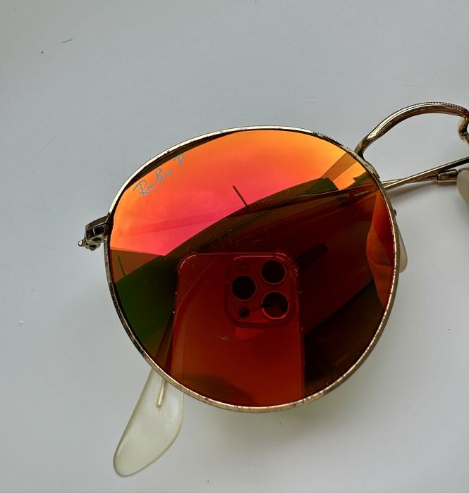 Ray Ban RB3447 Round Metal Polarized Flash Red оригинални