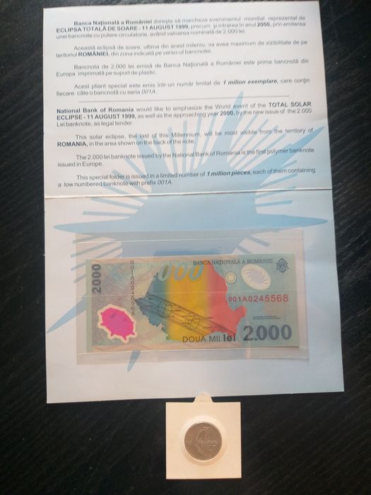 Bancnotă 2000lei eclipsa 1999