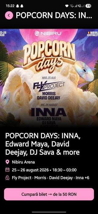 penrru Popcorn Days am 2 bilete gratis pentru azi