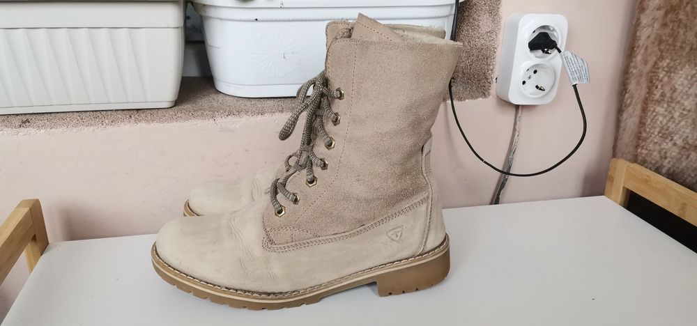 Ботуши Tamaris 39 Естествена кожа и велур