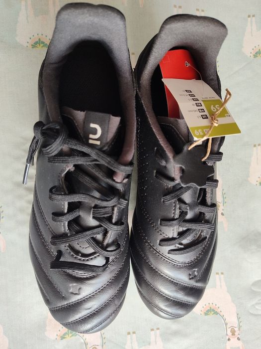 Crampoane din piele FOTBAL Kipsta Viralto II Matador FG negru, mărime