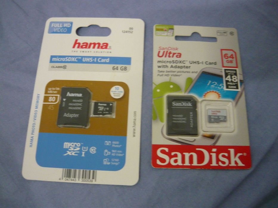 Card microsd NOU, carduri memorie 64 GB Hama, clasa 10, made in Taiwan