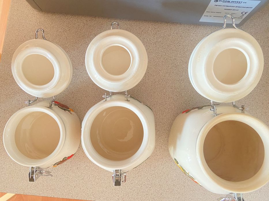 Комплект 3 бр буркани за съхранение, подправки с метална закопчалка