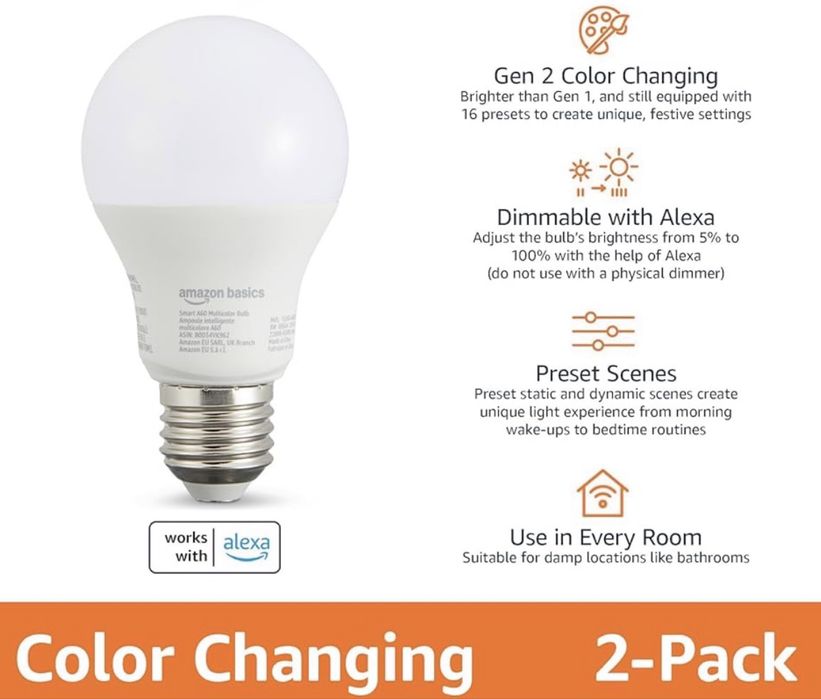 2 Becuri LED inteligent, soclu E27