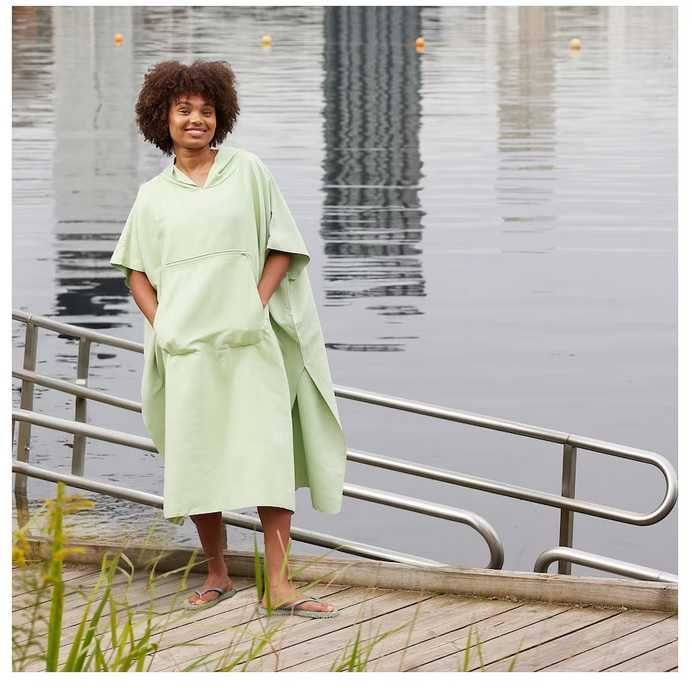 Poncho de baie cu glugă, verde deschis DAJLIEN, IKEA