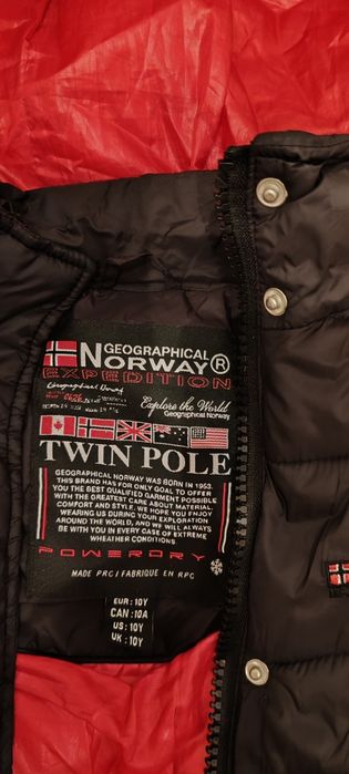 Geaca,haină călduroasă iiNorway Geographical  128 cm Superbă
