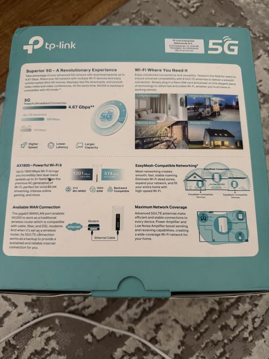 Router Wireless Gigabit TP-LINK ARCHER NX200 5G AX1800, Dual Band
