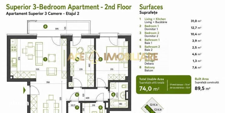 3 Camere de inchiriat | Straulesti | Centrala | Parcare | Pet-Friendly