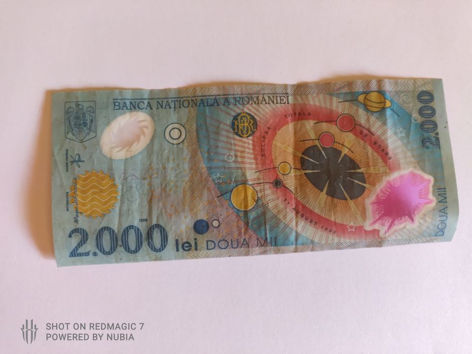 Bancnotă originală  2000lei din 1999.