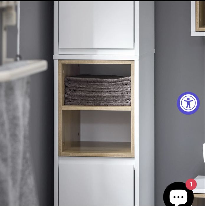 Dulap inalt baie, 170cm-coloana depozitare ingusta cu raft deschis