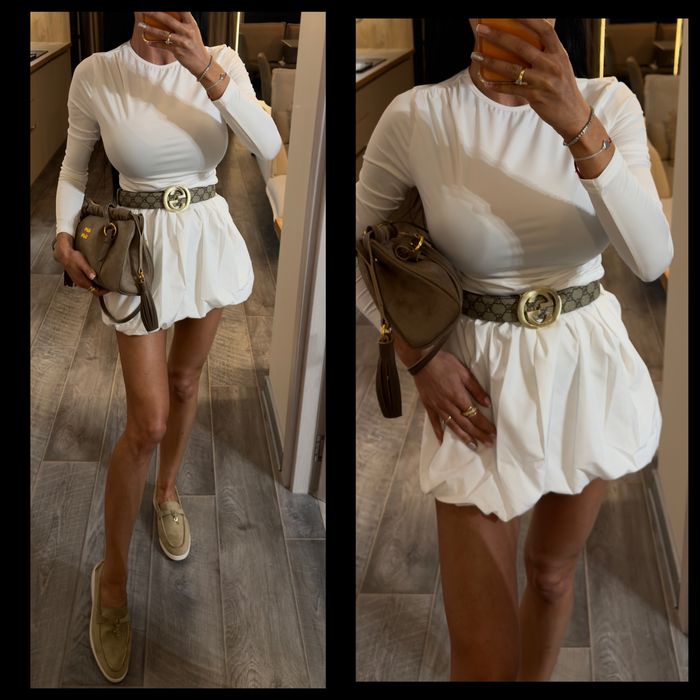 Рокля балон ХС/С размер в черен и бял цвят