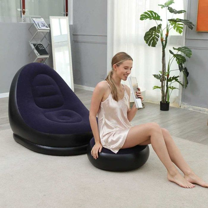 Надувной кресло с пуфикам-116x98x83 см Груз-100 кг  Доставка бесплатно