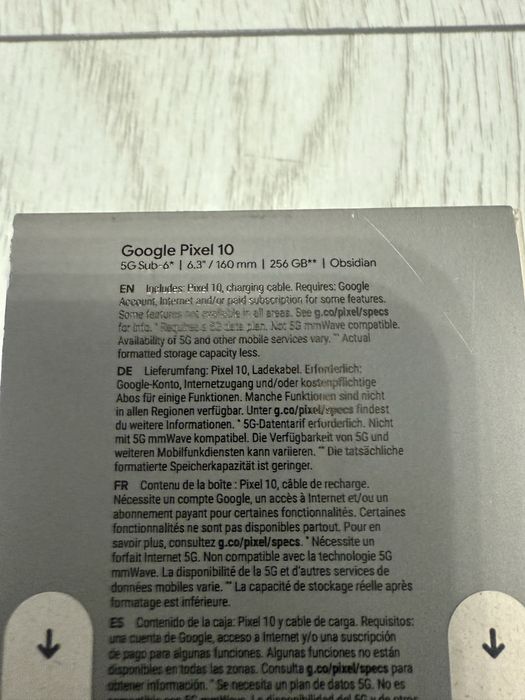 Google Pixel 10,Obsidian,256 GB,Sigilat