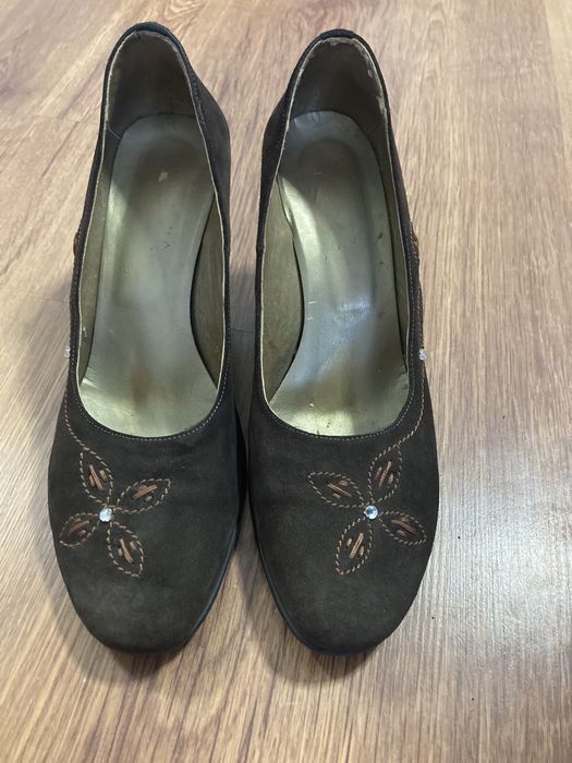 Pantofi piele intoarsa cu talpa inalta, eleganti, 38