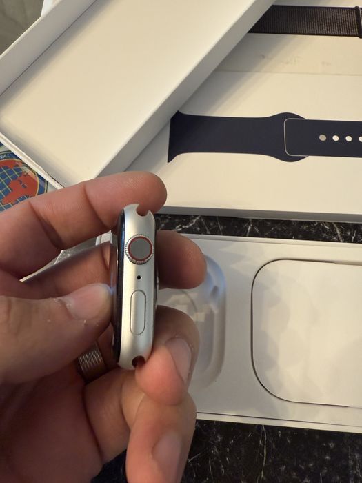 Apple watch seria 9 45 mm silver cellular cutie full