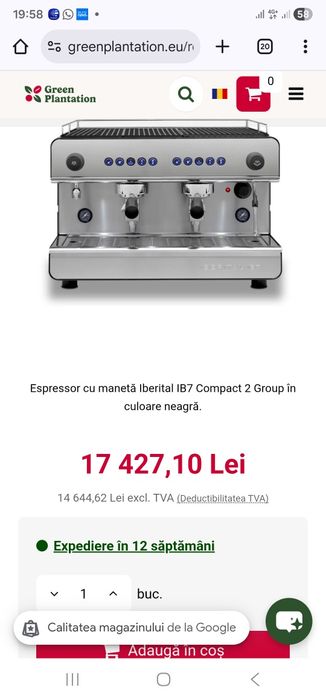 Expressor cafea cu manete Ibertial IB7 Compact 2 Grupuri Professional