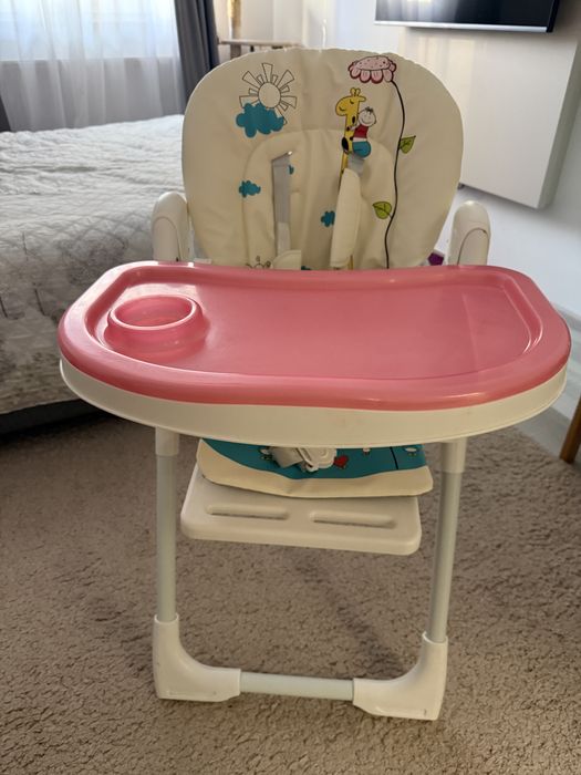 Scaun de masa Wunderkid Play, Alb/Roz