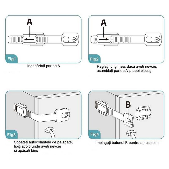 Sistem siguranta copii NEXCARE®, sistem blocare sertare,dulap set 6buc
