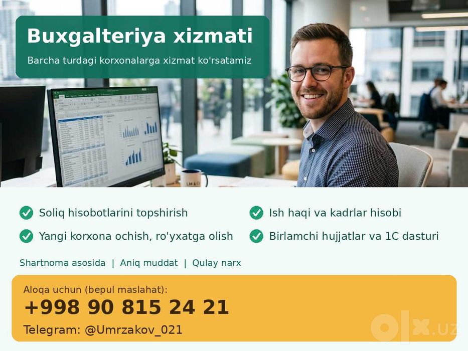 Barcha turdagi bugalteriya xizmatlari