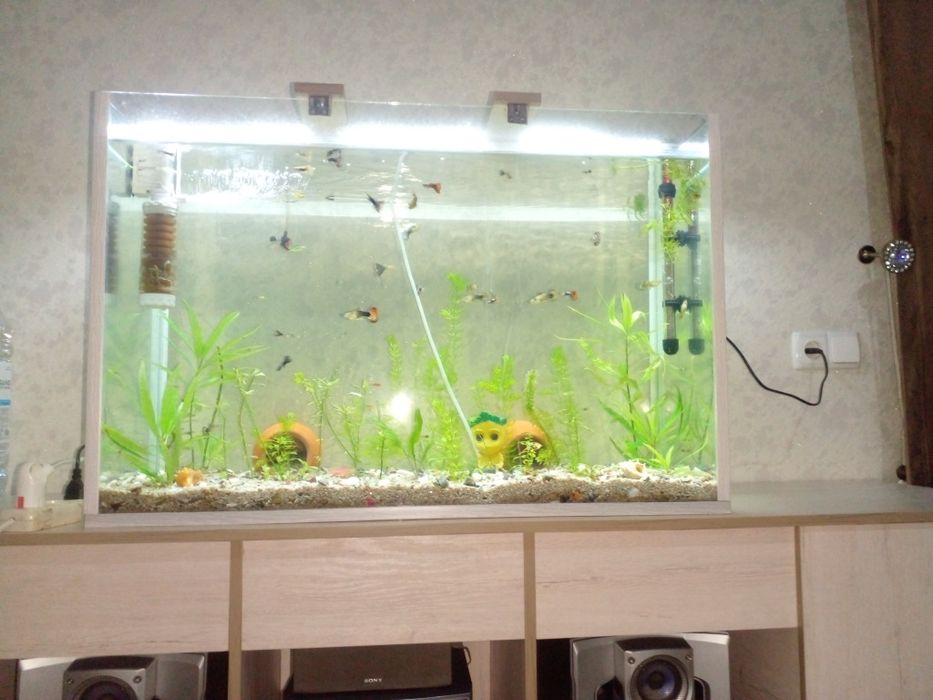 Мебил аквариум баликлар опши