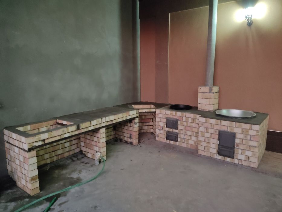 Учок тандир барбикю хохлаган дизайнда камин ва печкалар