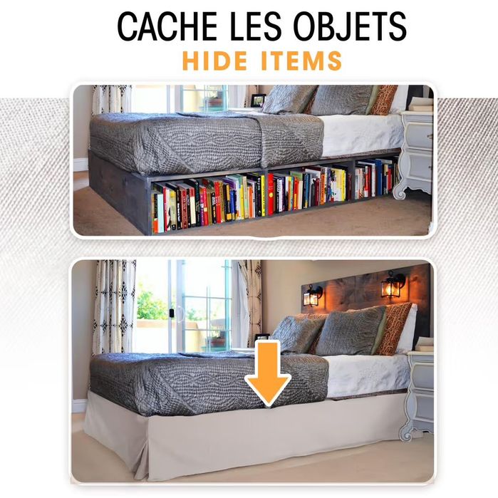 Cuvertura pentru Pat 200x200 cm cu 4 Volane – Bej