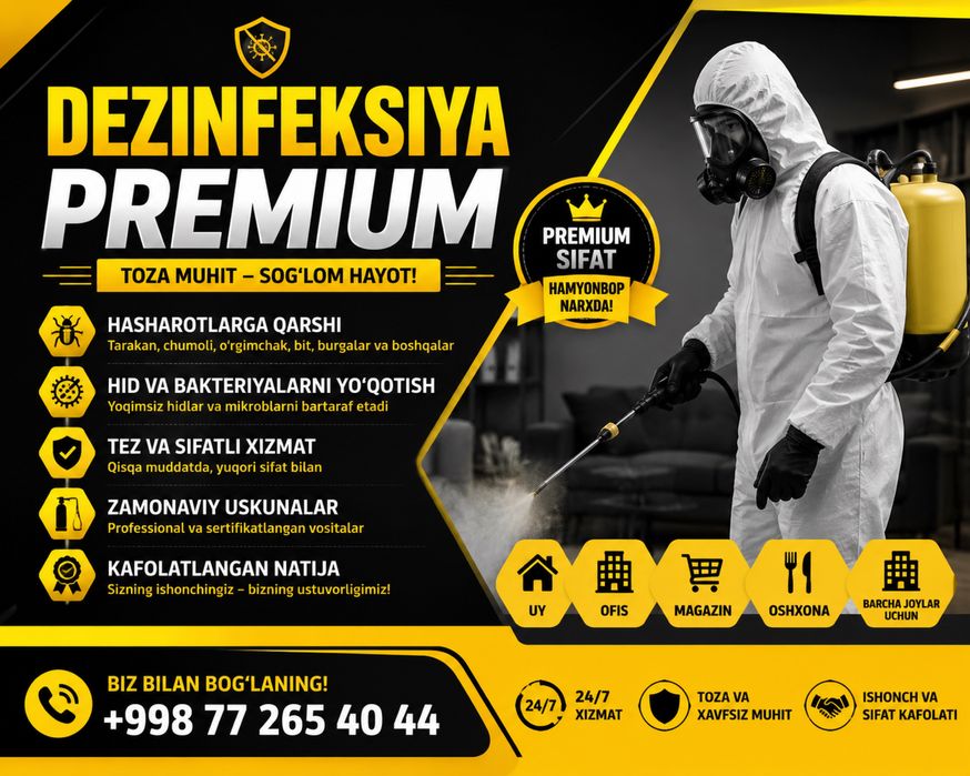 Dezinfeksiya klapa - Dezinfektsiya / dezinseksiya Toshkent на Olx