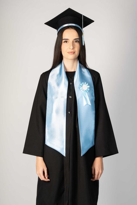 Toca, Esarfa si Cocarda, Set Nepersonalizat, Baby Blue,Liceu,Facultate