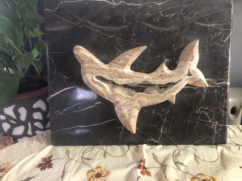 Tablou de marmura cu Delfin din piatra originala
