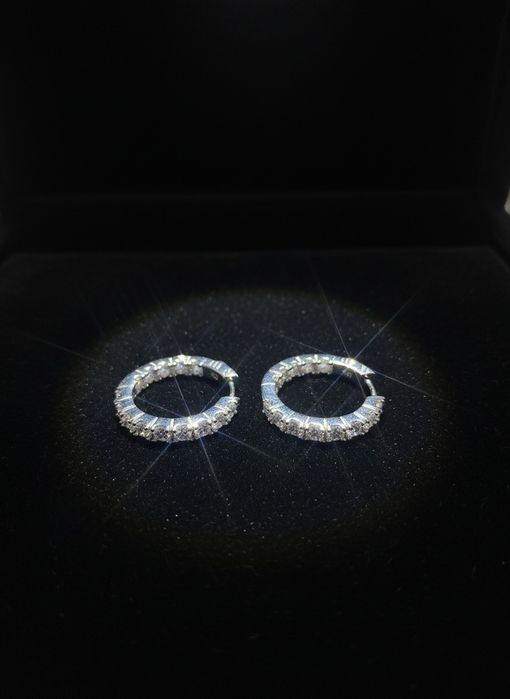 Серьги Конго из серебра с фианитом