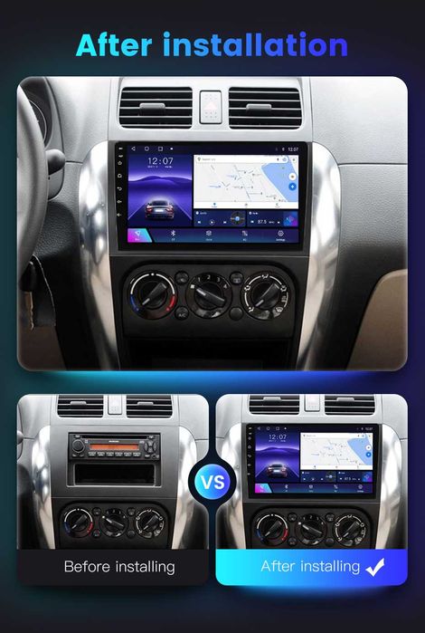 Navigatie Android 14 SUZUKI SX4 B 1/8 Gb Waze CarPlay + CAMERA