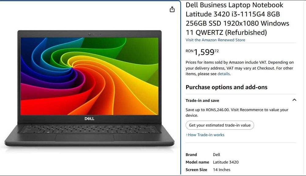 Laptop DELL Latitude 3420