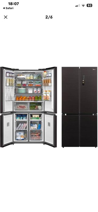 Yengi Midea Premium 4 Eshikli Sovutgich (Qora Shishali)