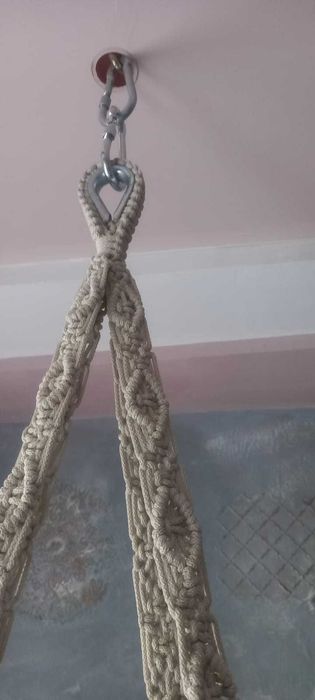 Подвесное кресло-гамак, плетеное макраме