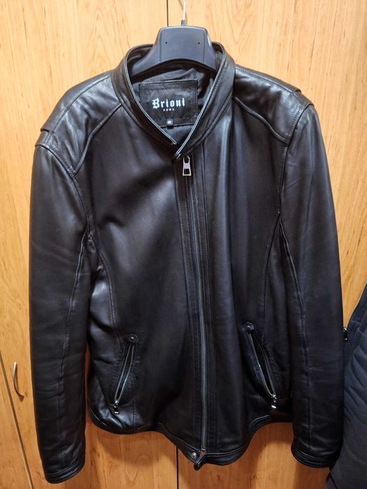 Супер мъжко гъзарско яке от естествена агнешка кожа на марката Brioni!