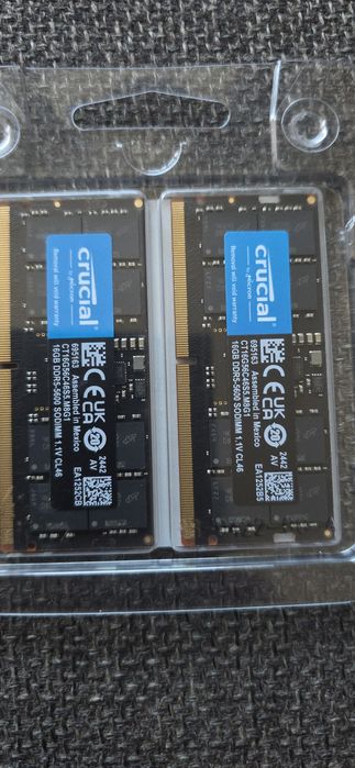 Memoria RAM Crucial DDR5 32Gb 5600 Sodimm CT2K16G56C46S5